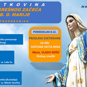 Trodnevnica uoči proslave svetkovine Bezgrešnog začeća BD Marije na Malešnici